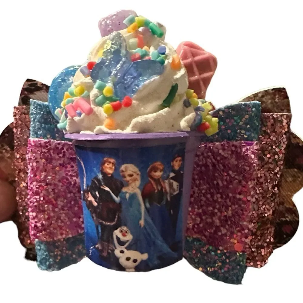 NWOT - Toddler/Girls 3D Hair Bow - Frozen - Purple